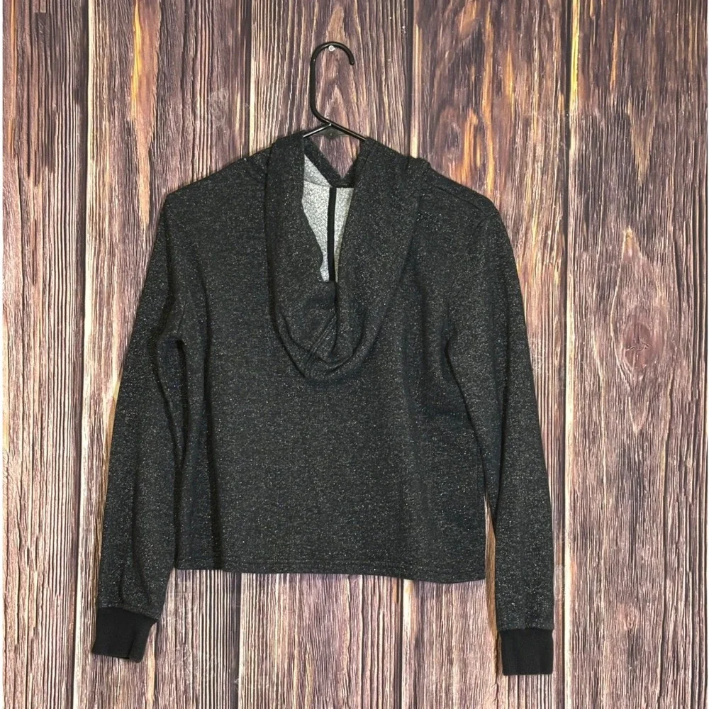 Converse Girls Hoodie Sweatshirt Youth XL Black Gray Pullover All Star Logo Top